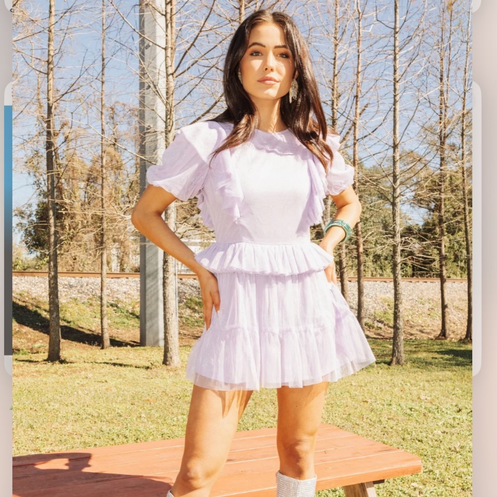 Queen of Sparkles Lavendar Tulle Apron Dress